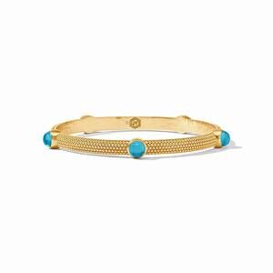 NEW JULIE VOS women's cabochon bangle in iridescent london blue